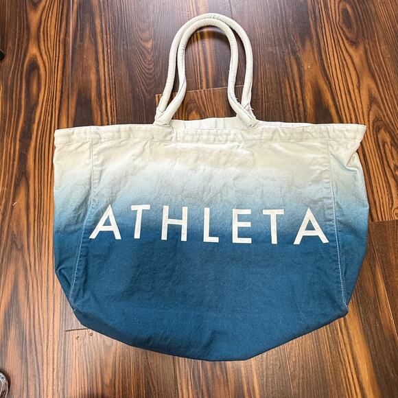 Athleta Tote Bag & Long Sleeve VNeck Side Ruched Shirt Size M - Picture 3 of 16